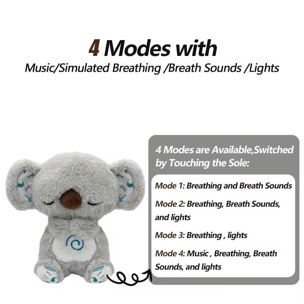 Breathing Bear Baby Soothing Otter Plush Doll Toy Baby Kids Soothing Music Baby Sleeping Companion Sound and Light Doll Toy Gift